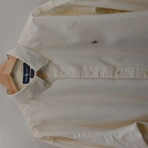 Ralph Lauren Blue Label Yarmouth Cream Oxford Button Down Shirt 17.5 - 36